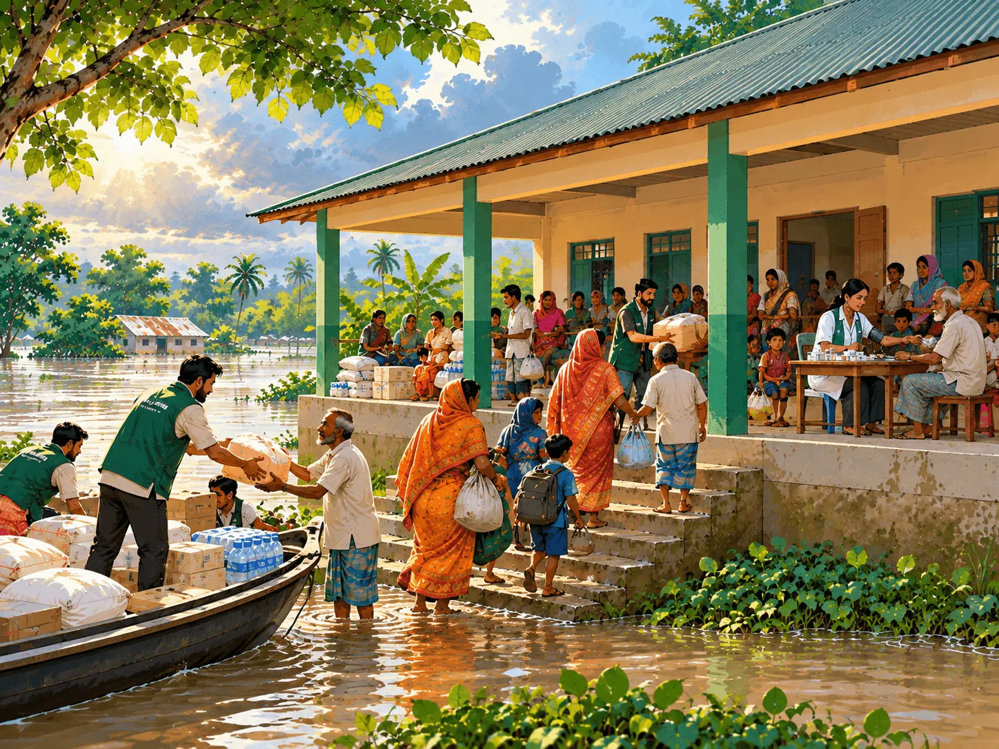 Flood shelter on a char in Kurigram