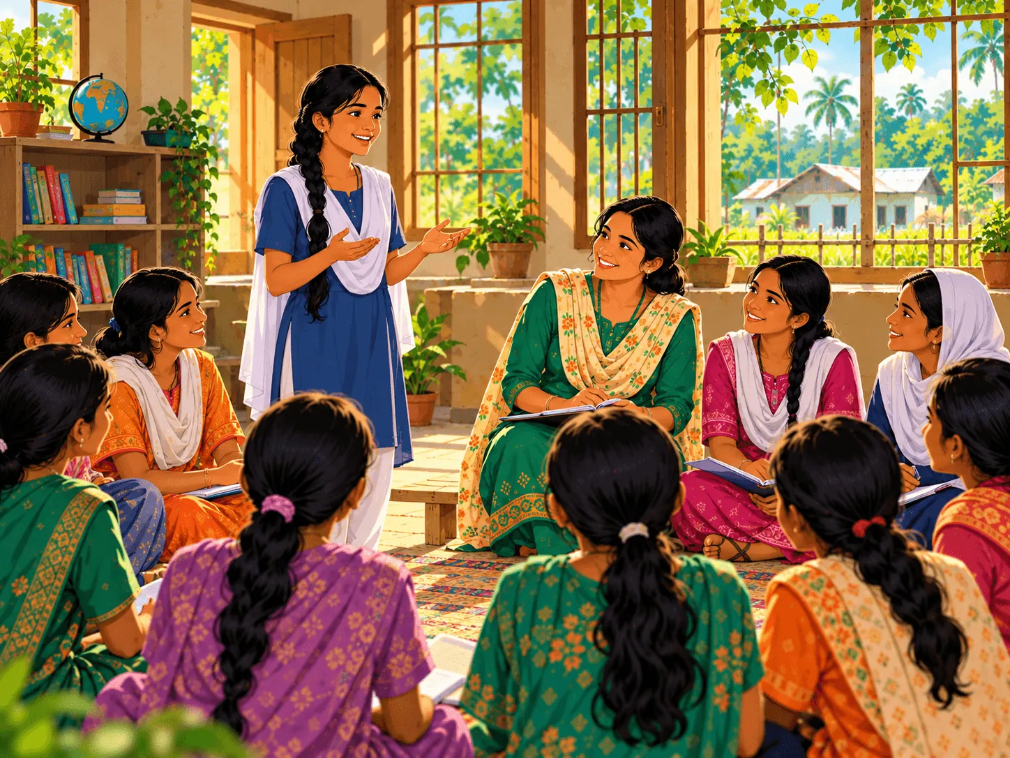 Adolescent girls at a women's empowerment session